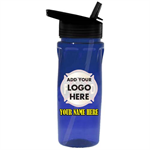 Custom 18oz. Flip Lid Bottle w/ Full Color Imprint - Blue