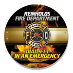 Custom 8^ Round Fabric Mouse Pad - Flame Design
