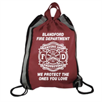Burgundy Drawstring Backpack -Serving & Protecting
