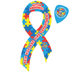 Custom Ribbon Magnet - Autism Awareness Firefighter Logo