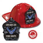 Custom Gray Air Force Logo in Red Fire Hat