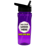 Custom 18oz. Flip Lid Bottle w/ Full Color Imprint - Purple