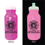 Custom Pink 20oz Glow Bike Bottle - Malt. Cross