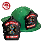 Custom Fire Hats - Green - Autism Awareness Ribbon Shield